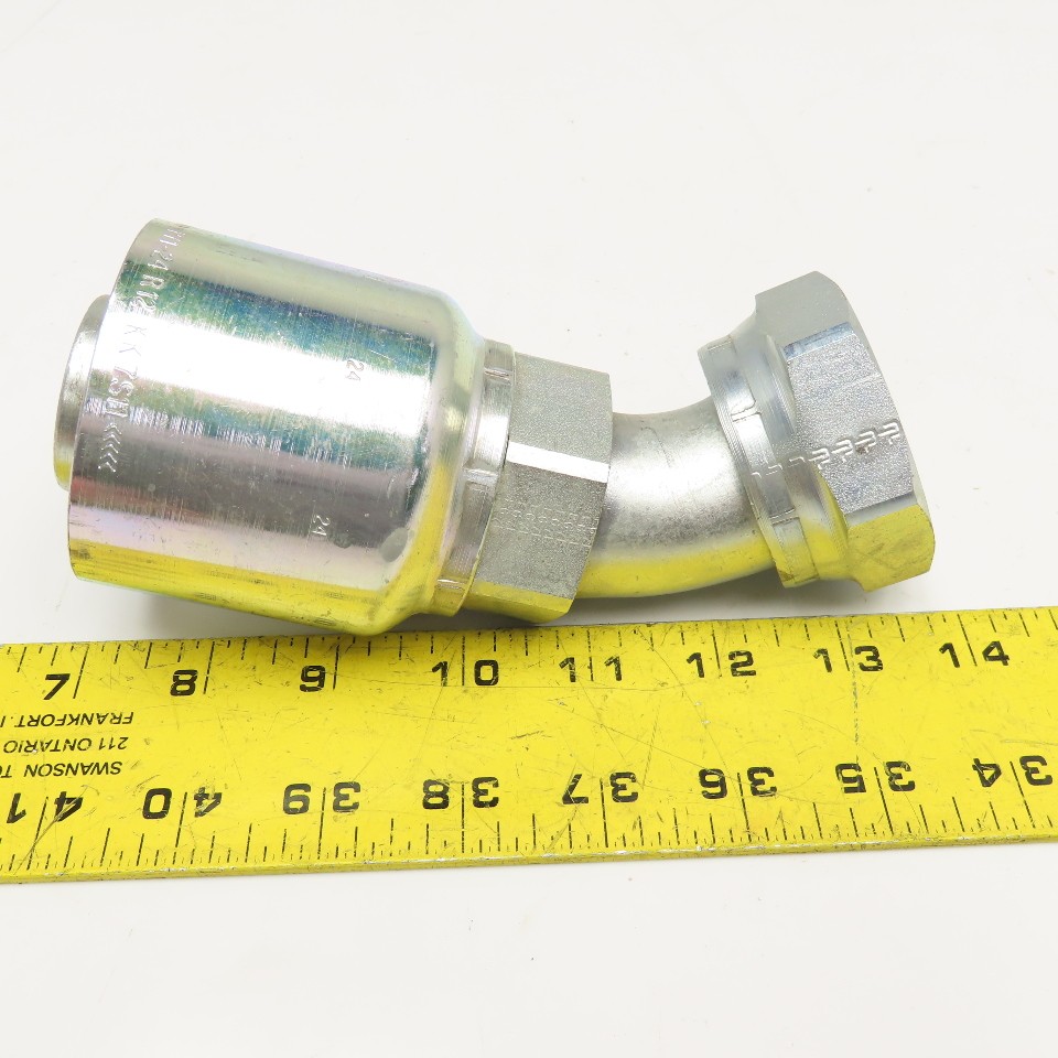 Parker 1-1/2″ (-24) Female ORFS Seal-Lok x 1-1/2″ Crimp Style Elbow 45°