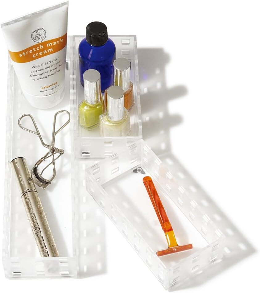 Like-it Bricks 90078 Storage bin, 2.76″ x 5.51″ x 1.69″h, Translucent White