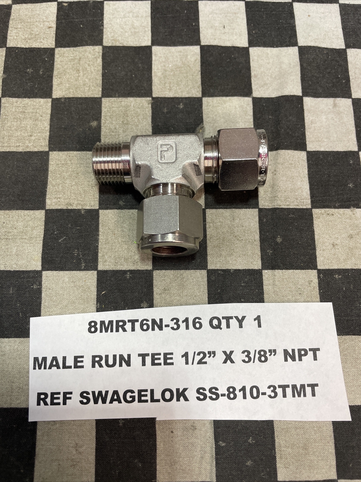 PARKER 6MRT4N-316 & 8MRT6N-316, TEE BRANCH, LOT OF 5, SHIPSAMEDAY#1637F32