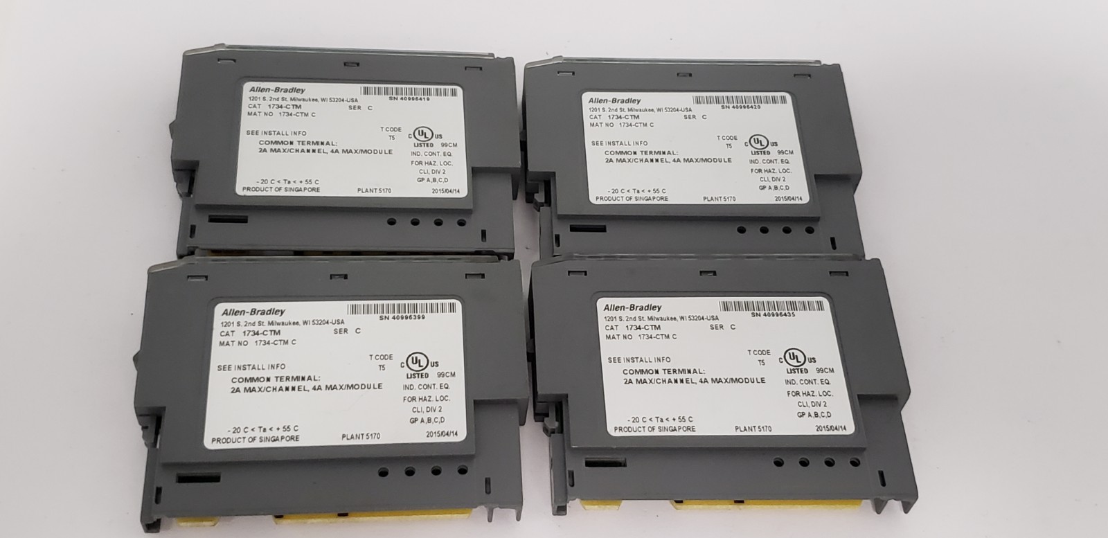 ALLEN BRADLEY 1734-CTM COMMON TERMINAL MODULE, POINT I/O (LOT OF 4)
