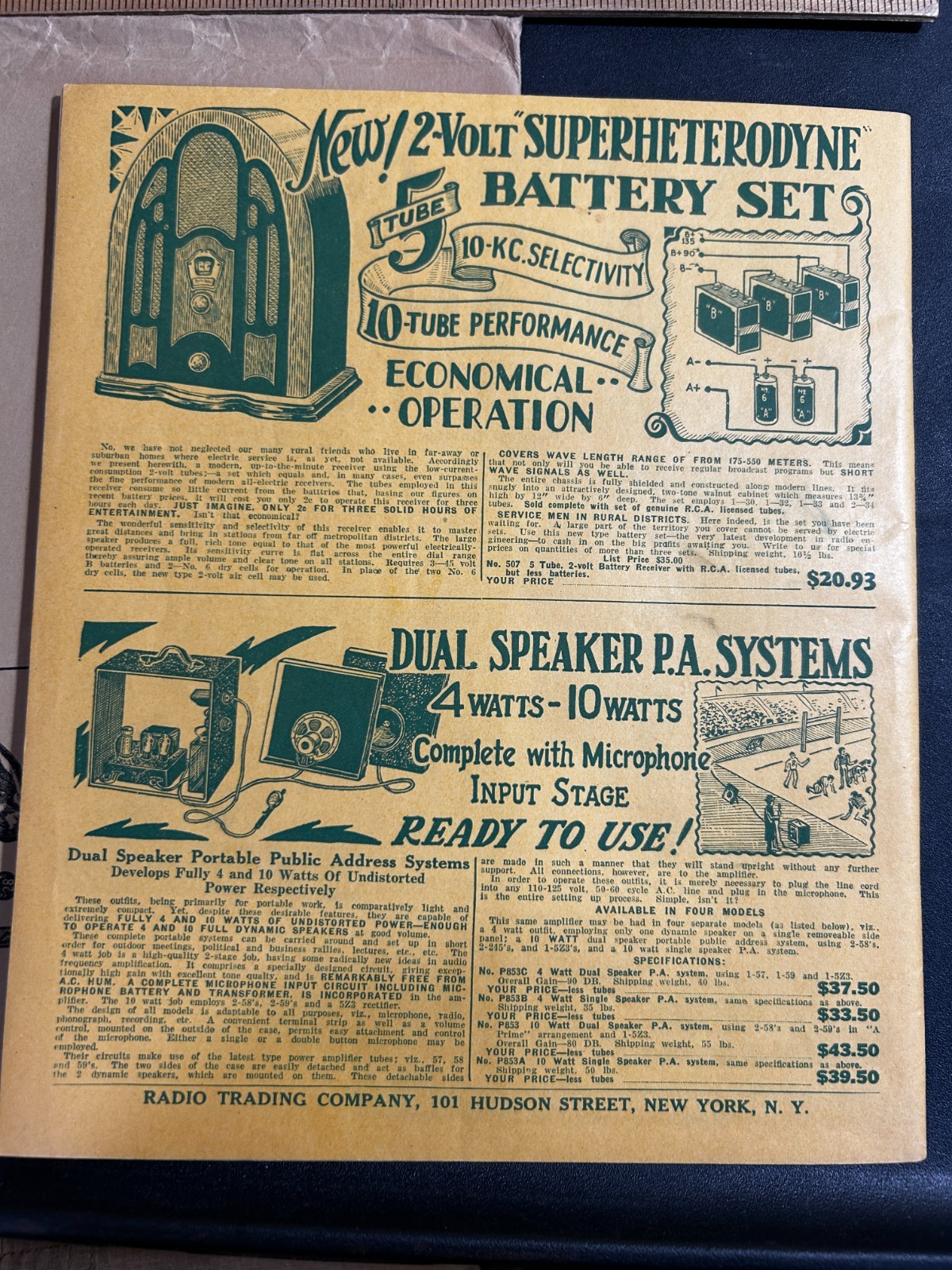 Radio Trading Co. Vintage 1935 Catalog Short Wave Treatise Radio Parts Speakers