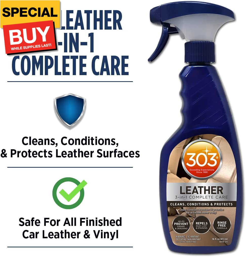 Leather 3-In-1 Complete Care – Cleans, Conditions, & Protects – Helps Prevent Fa