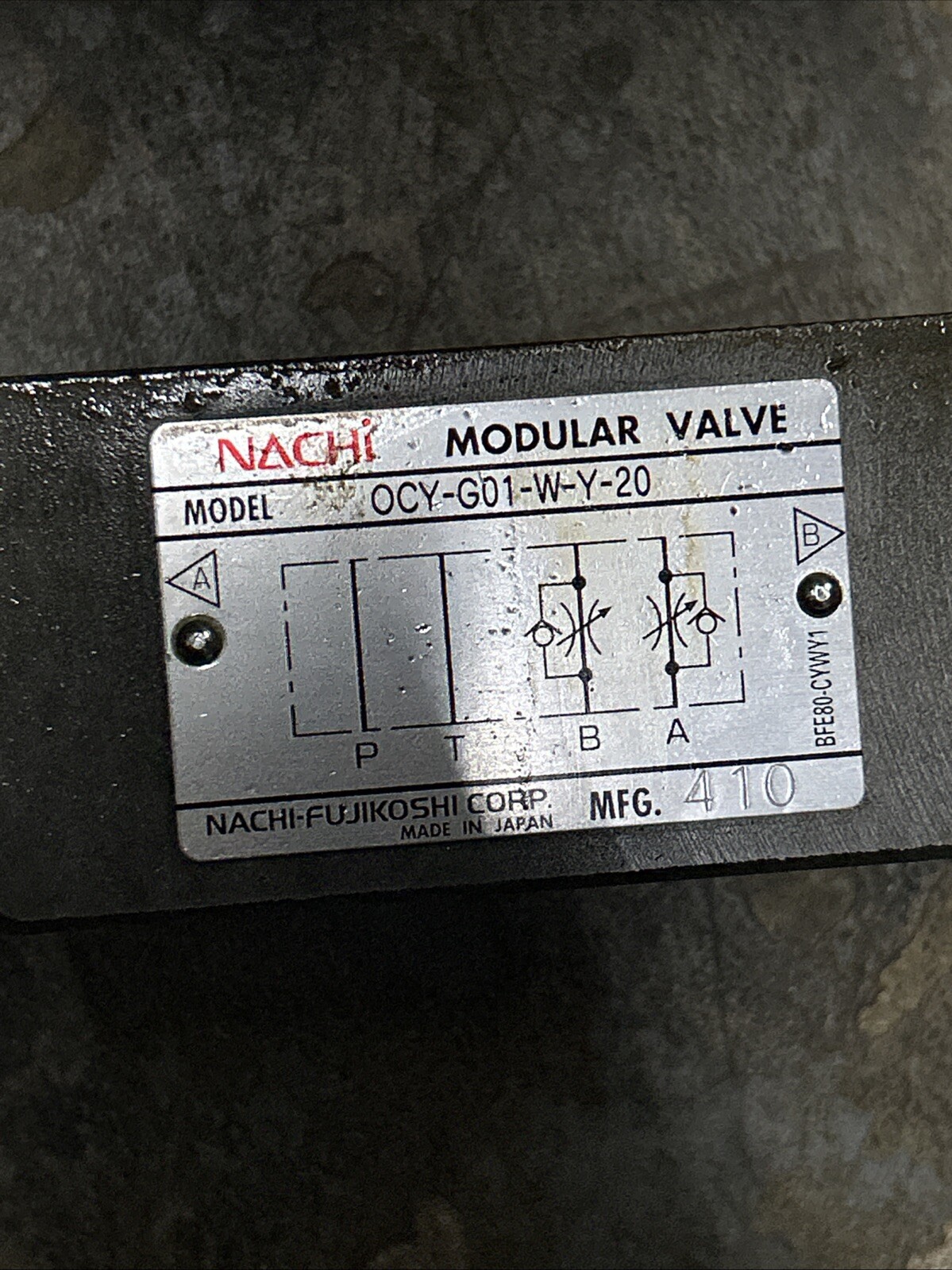 Lot Of 2 Nachi OCY-G01-W-Y-20 Modular Valve See Pics 30 Days Warranty