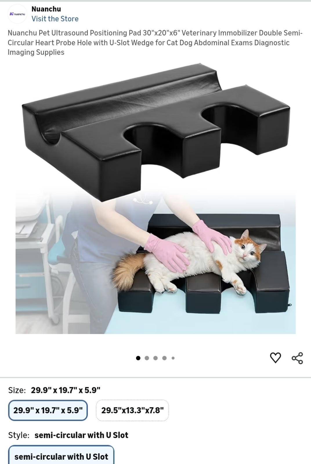 Pet Ultrasound Positioner U-Slot Veterinary X-Ray Immobilizer Wedge Pad 30x20x6