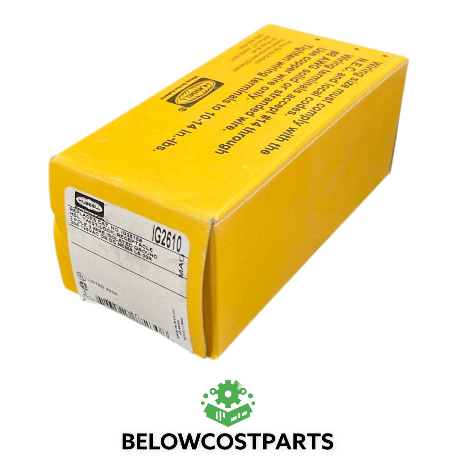 Hubbell IG2610 Isolated Ground Connector – 20A 125V, Industrial Grade