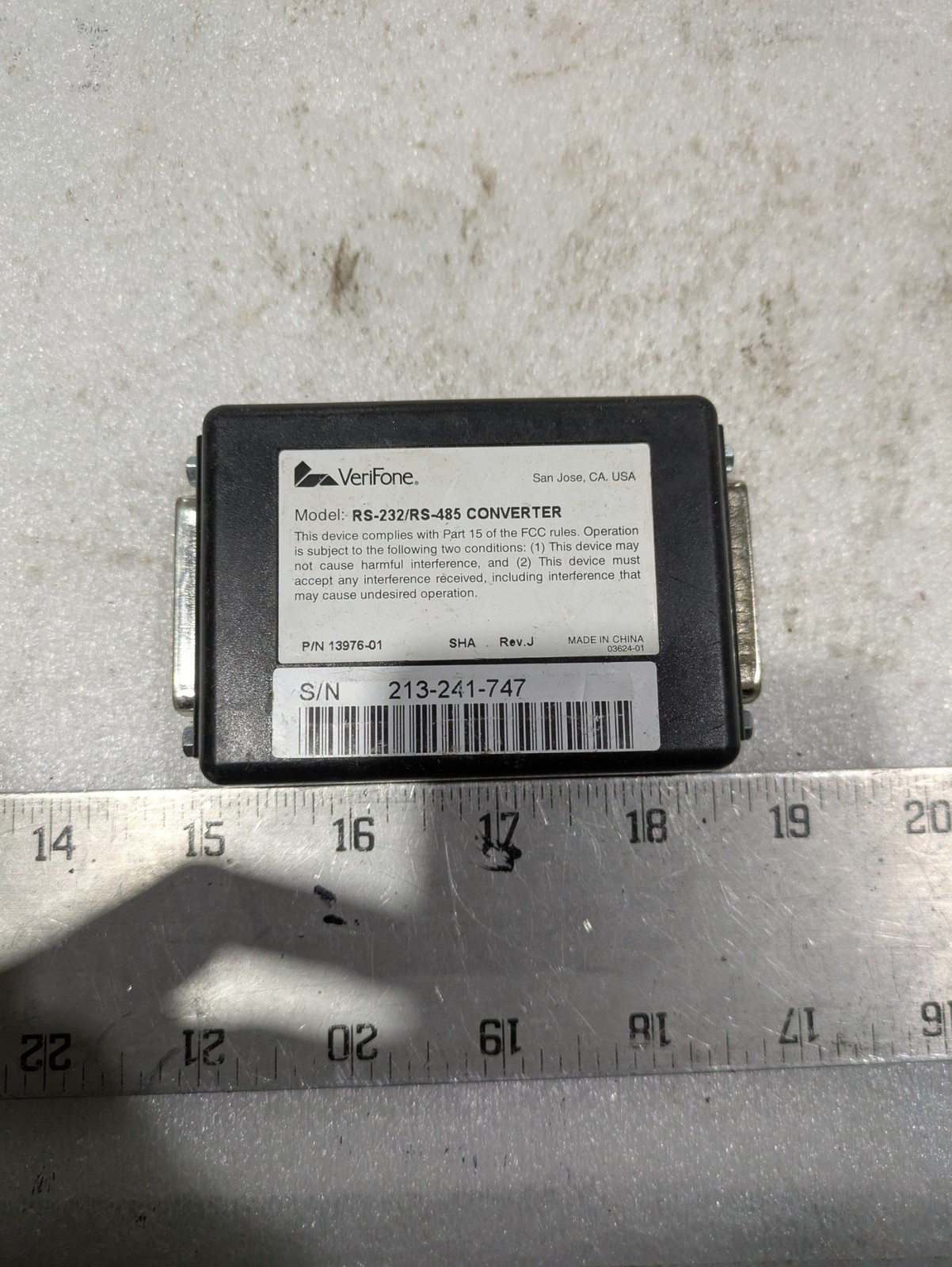 VERIFONE RS-232/RS-485 CONVERTER 13975-01 REV J