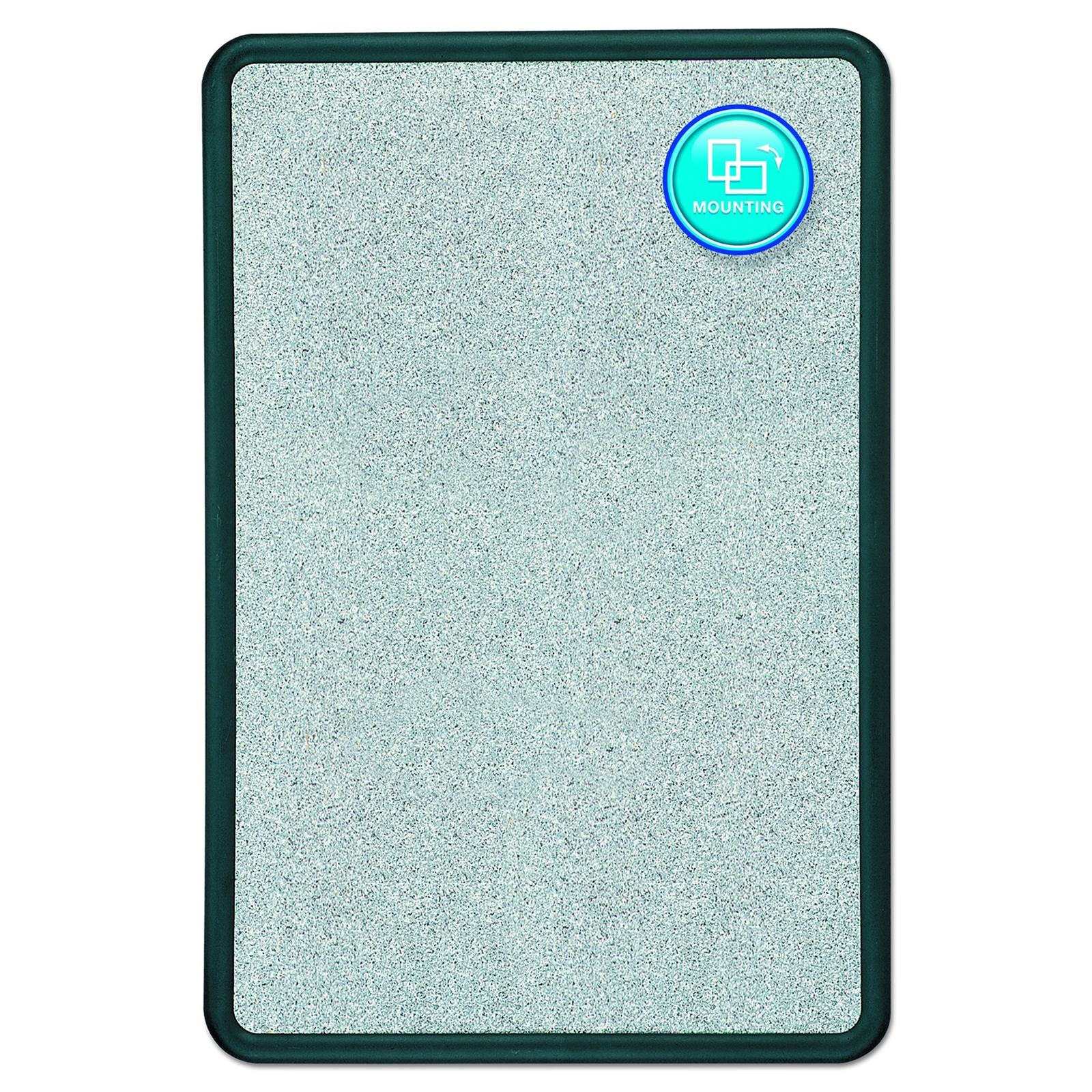 Quartet Contour Granite Board, 48 x 36, Granite Gray Surface, Black Plastic