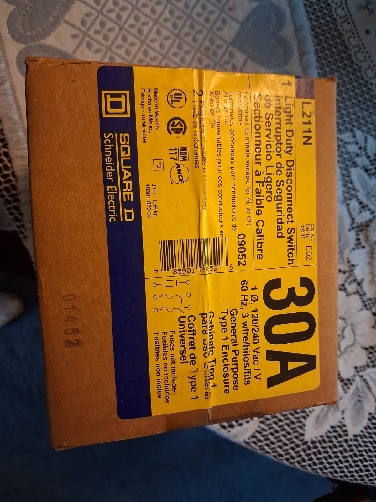 Square D L211N 30 Amp Light Duty Disconnect Switch (44893-G7)