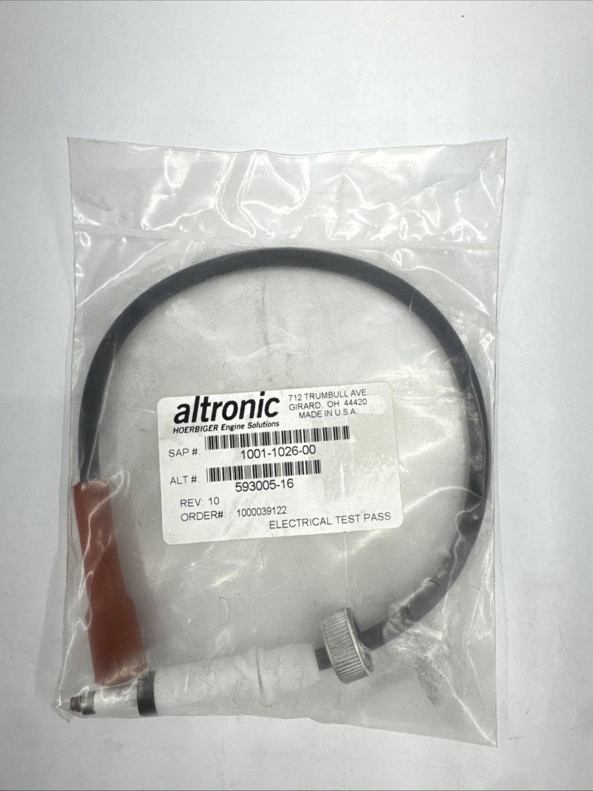 Altronic 593005-16 Shielded Spark Plug Lead 16in Silicone Boot Gas Engine