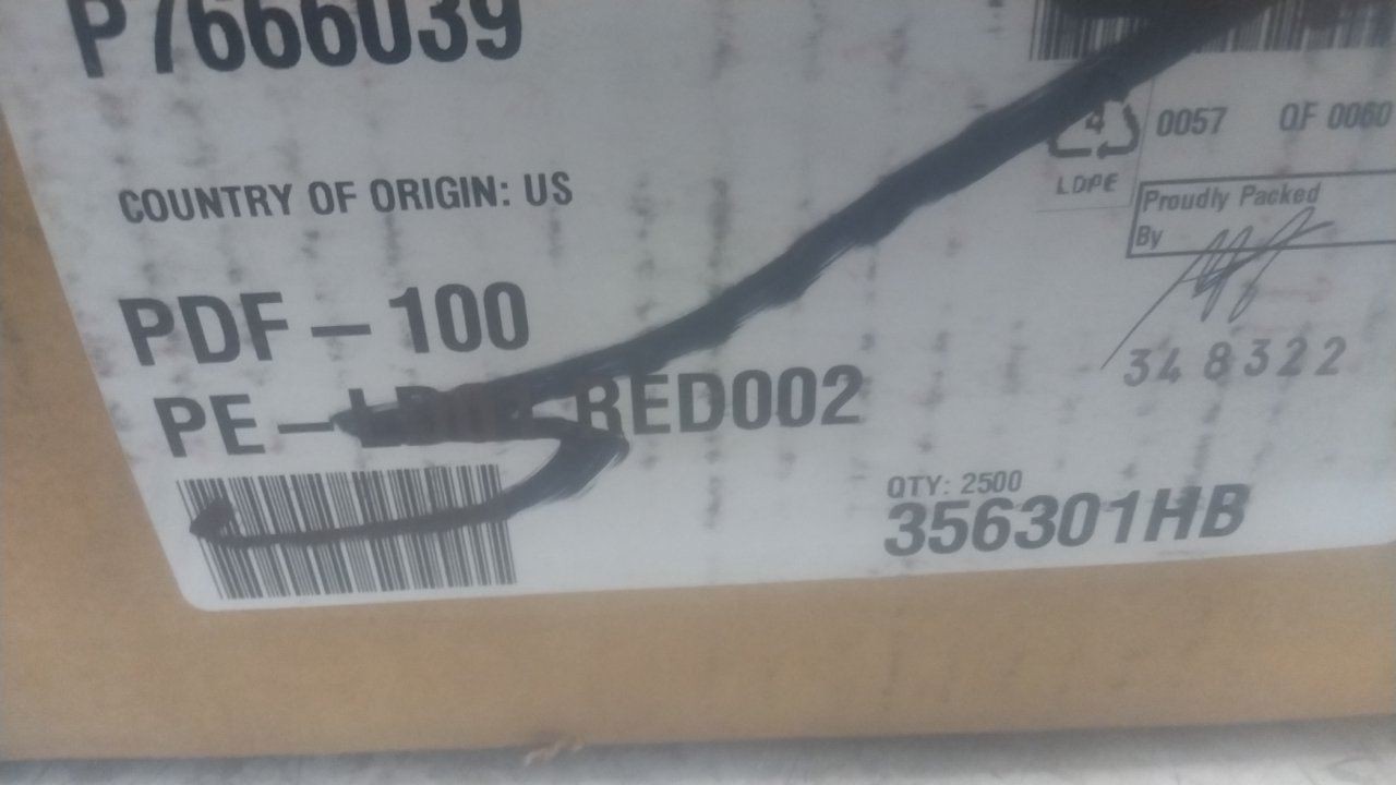 Caplugs PDF-100 356301HB 2,500 Pk 1.16 In Overall Diameter Red Threaded Plug