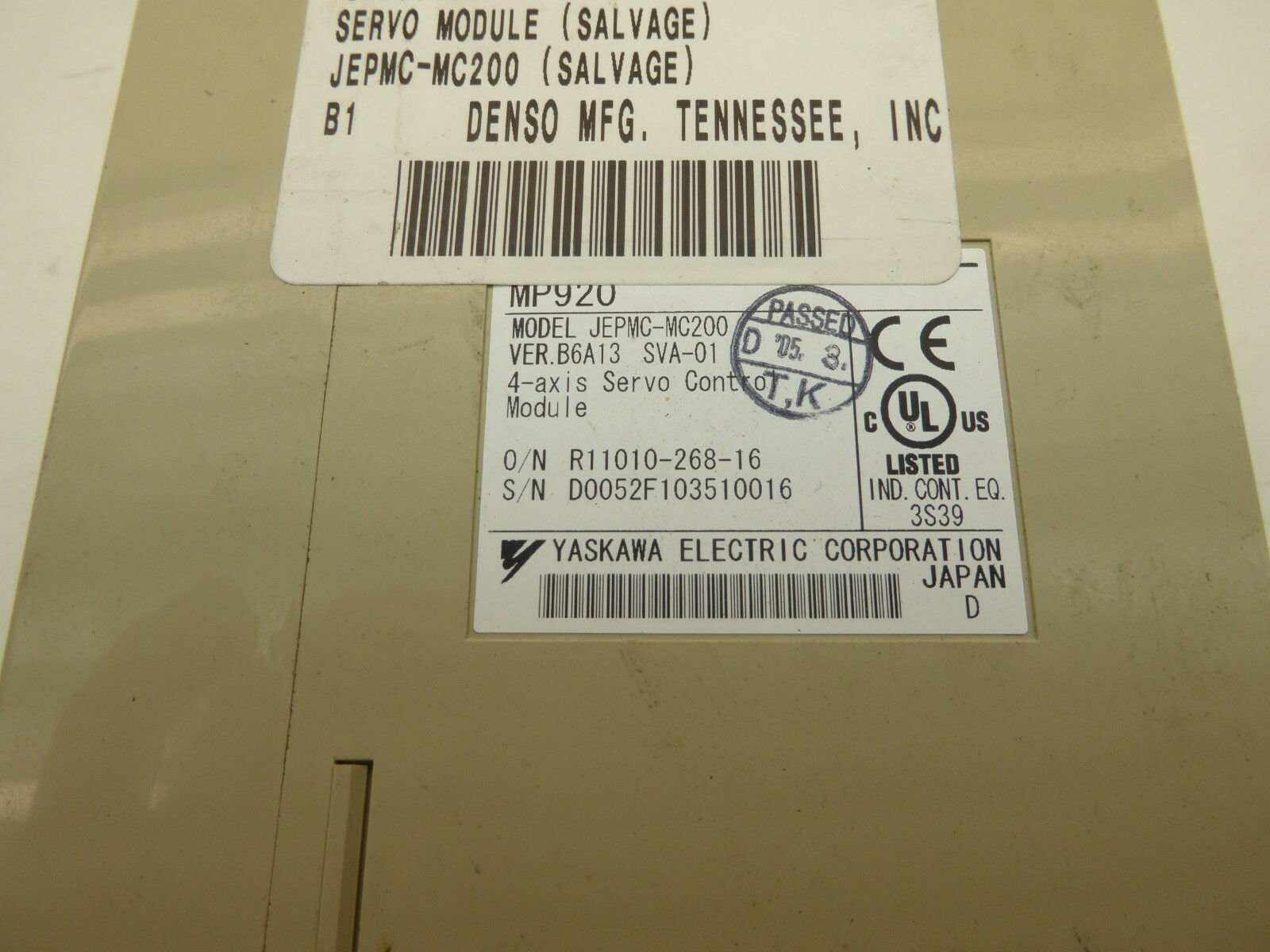 Yaskawa JEPMC-MC200 SVA-01 4-Axis Servo Control