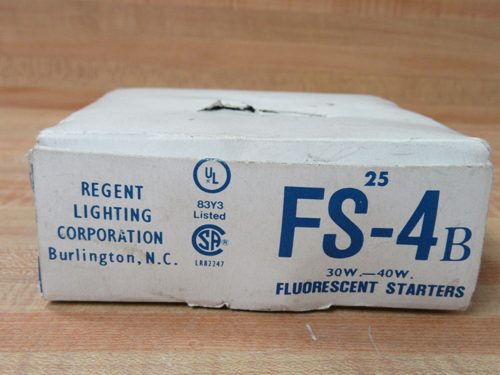 Regent FS-4B Fluorescent Starter FS4B (Pack of 25)