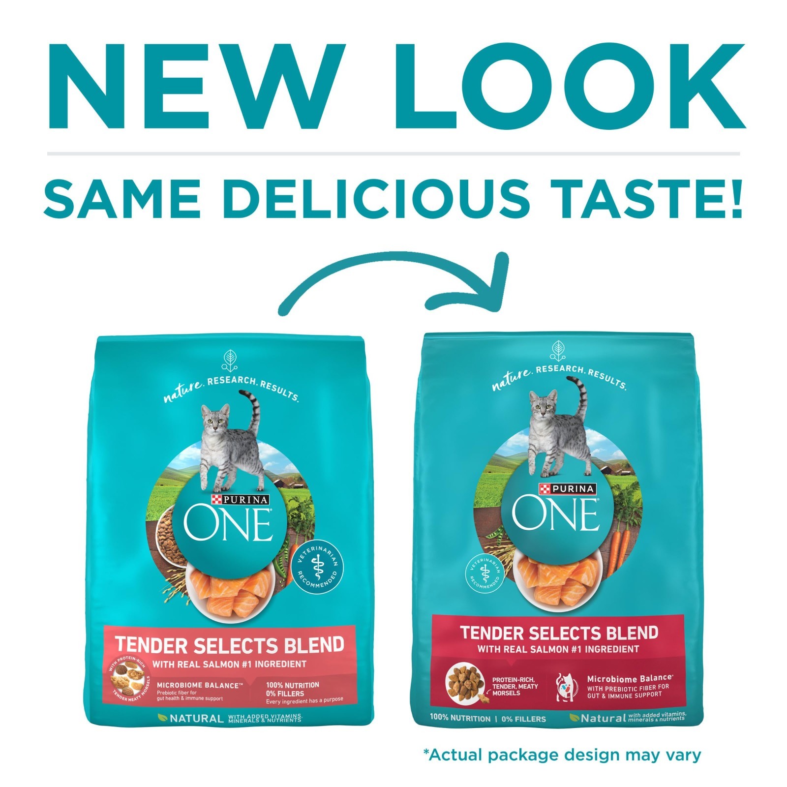 2 PACK Purina ONE Natural Dry Cat Food, Tender Selects Blend, Salmon – 16 lb.