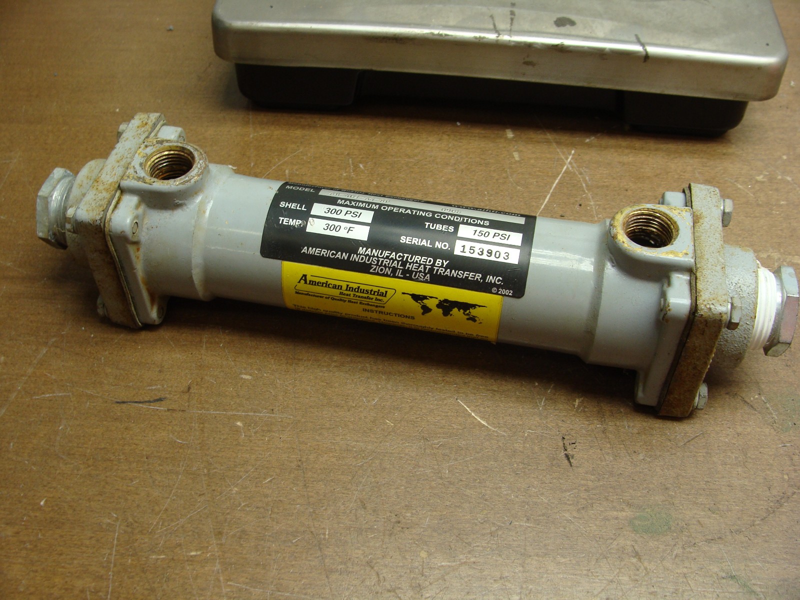 AMERICAN INDUSTRIAL HEAT TRANSFER INC. HEAT EXCHANGER AB-401-A4-SP 300PSI 300°F