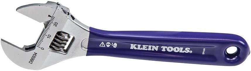 Klein Tools D86934 Adjustable Wrench W/slim Jaw and High Polish Chrome Finish,