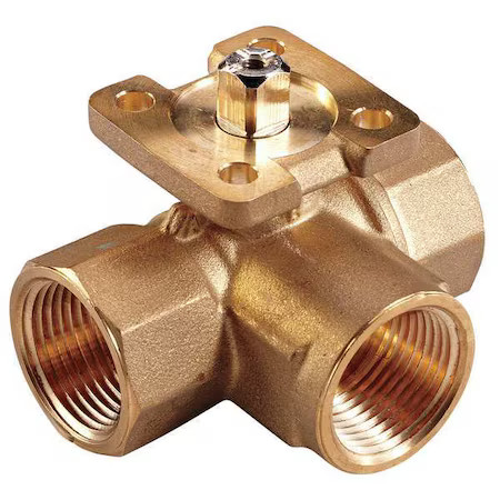 Johnson Controls Vg1845ae Ball Valve, 3 Way, Ss Trim, (F)Npt 1/2