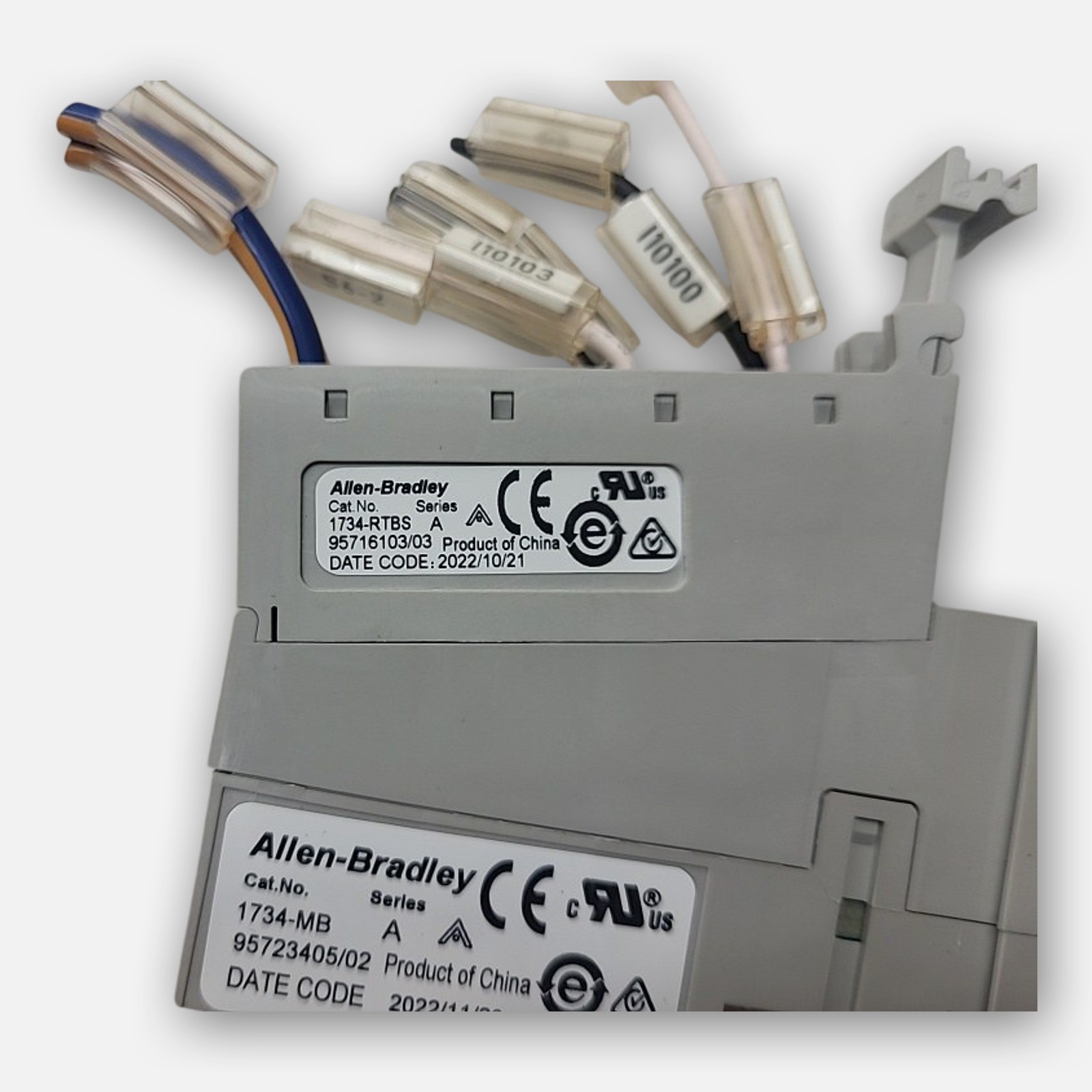 LOT OF 3 ALLEN BRADLEY 1734-MB A MOUNTING BASE W/ 1734-RTBS A TERMINAL ACCESSARY