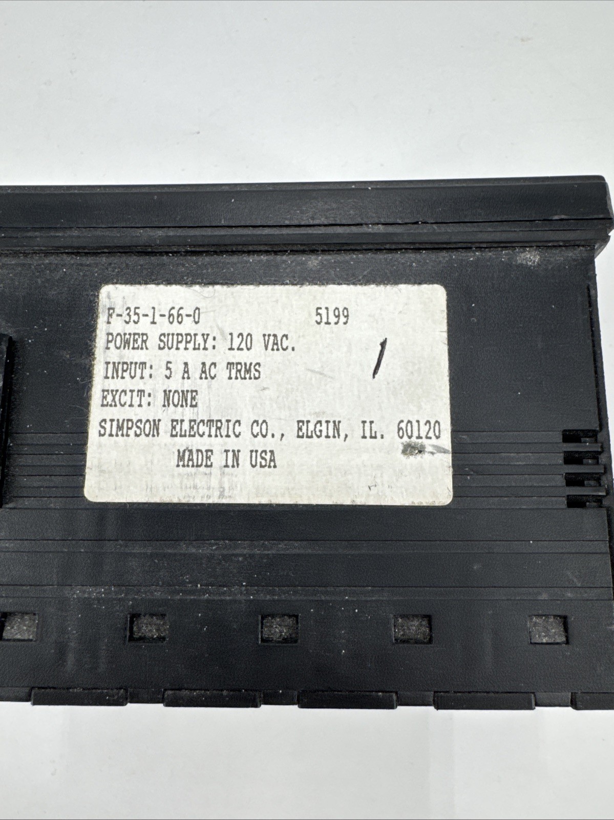 SIMPSON ELECTRIC F-35-1-66-0 120VAC Power. Made in USA. Fast Shipping.