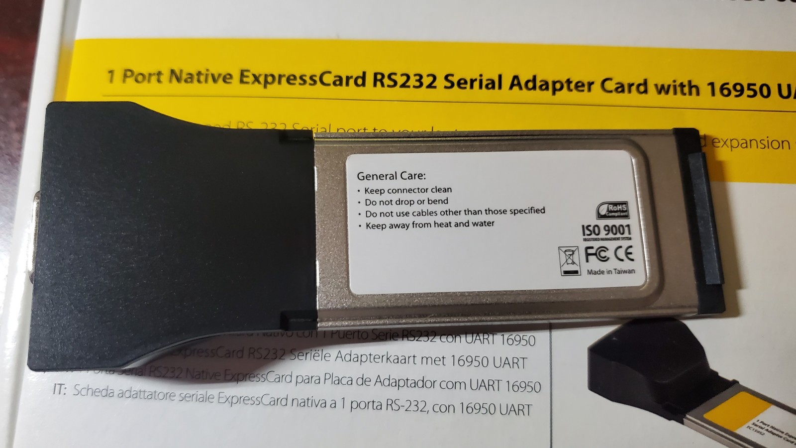 StarTech EC1S952 1-Port Native ExpressCard RS232 Serial Adapter Card with 16950