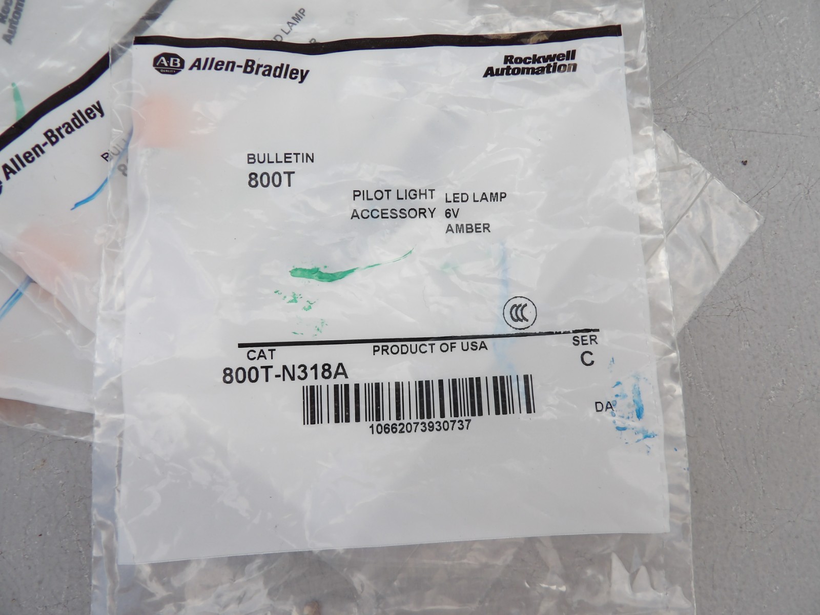Lot of 20 Allen Bradley 800T-N318A Orange Pilot Bulb in Sealed Pouch