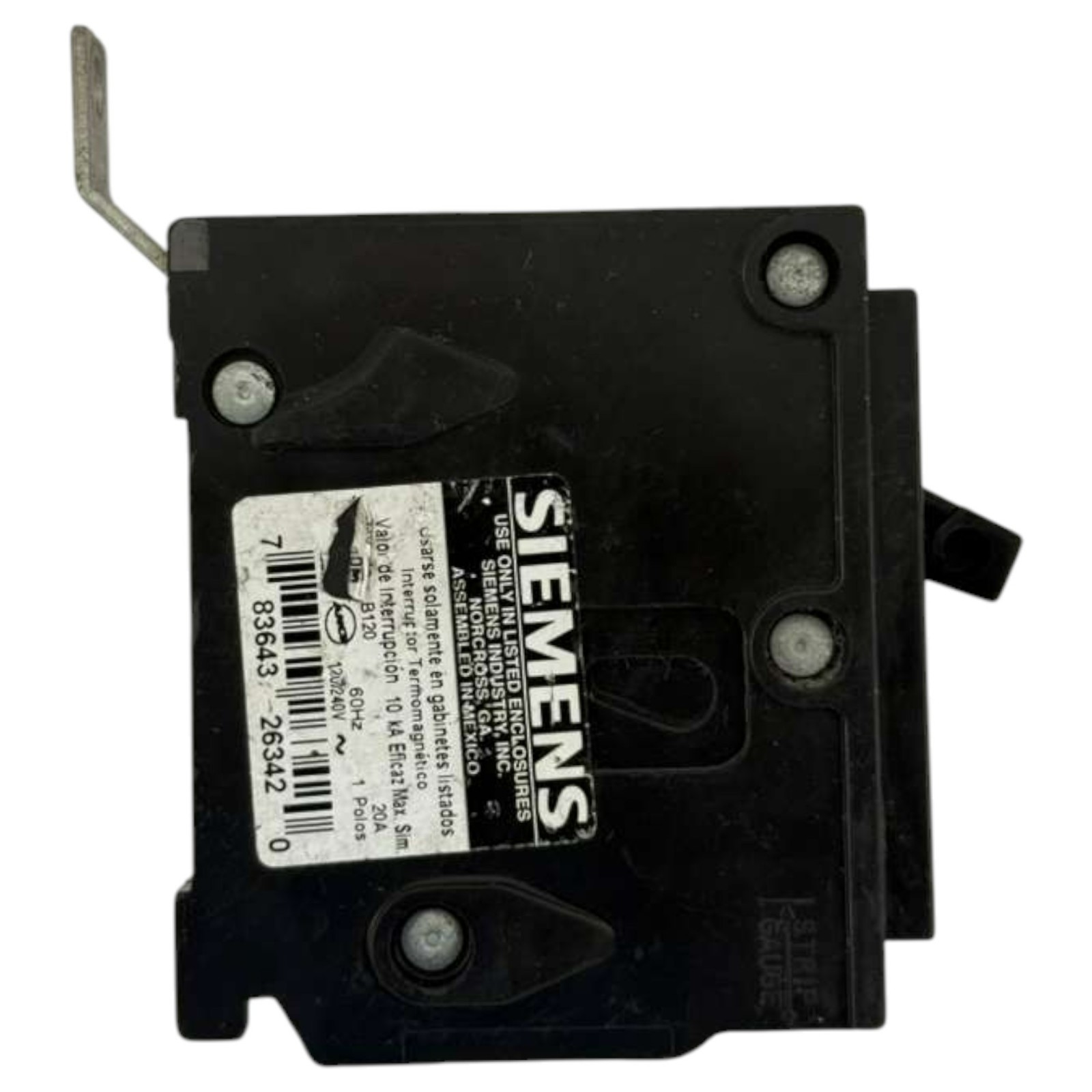 NEW OPEN BOX Siemens B120 20 A,120 V,1P Thermal Magnetic Circuit Breaker Bolt-On