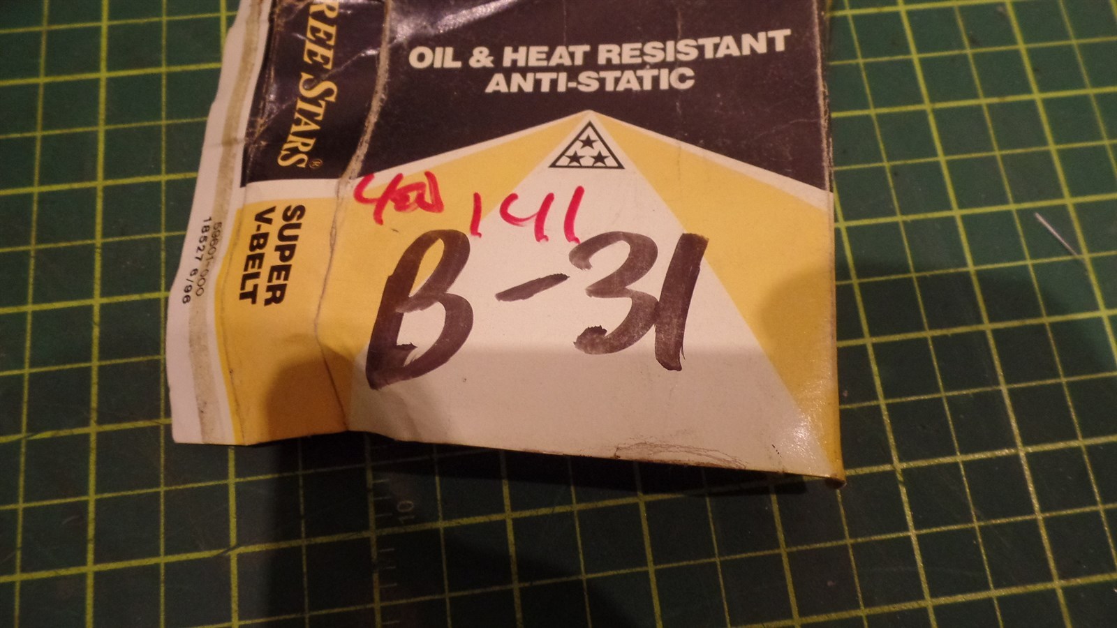 GENUINE THREE STARS ACCESSORY BELT ASSEMBLY B-31, B31, OIL & HEAT RESISTANT, NEW