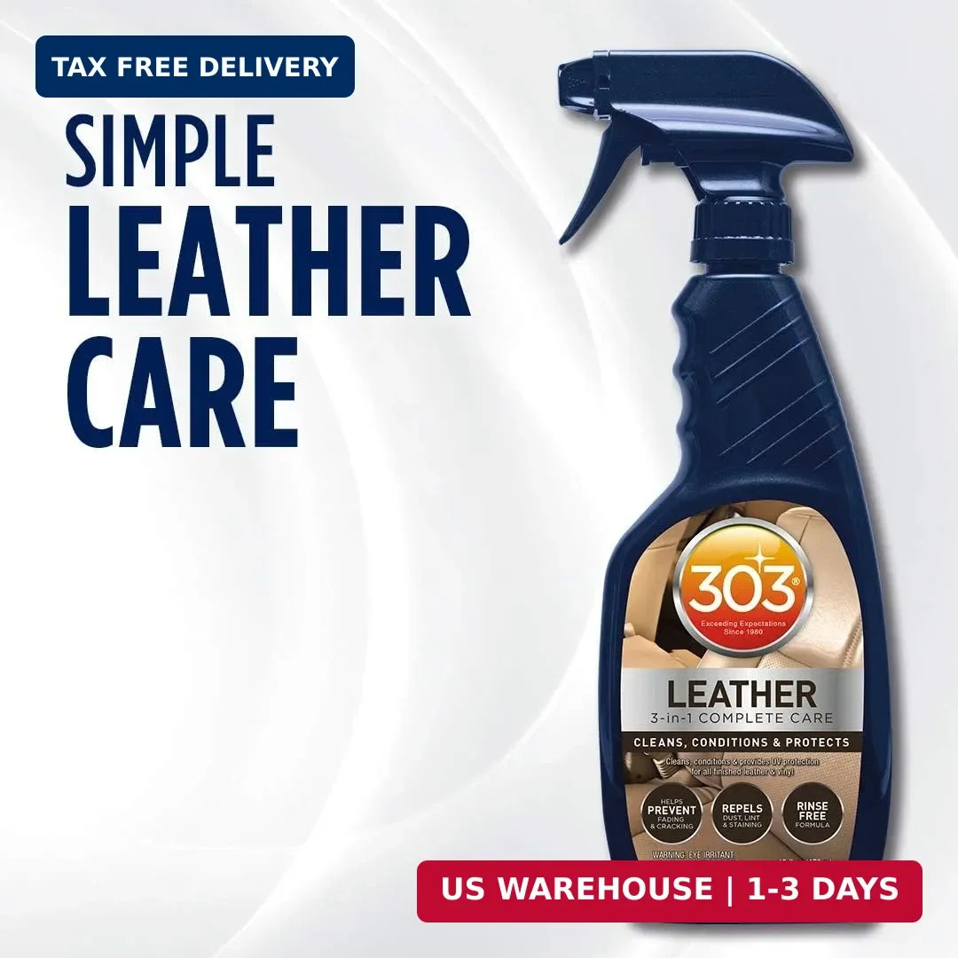 303 Products Leather 3-In-1 Complete Care – Cleans, Conditions, & Protects – Hel