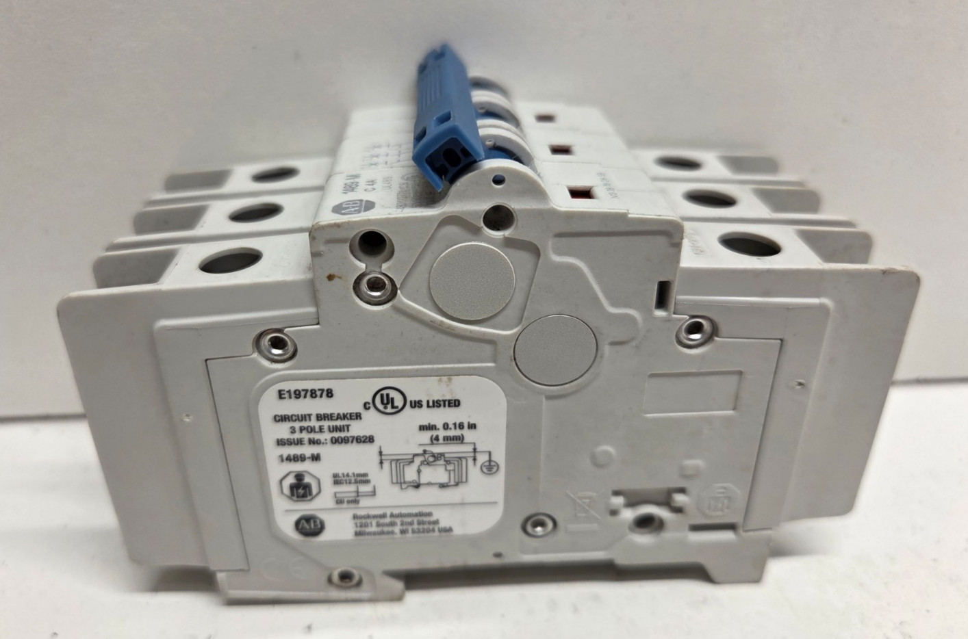 GUARANTEED! ALLEN-BRADLEY 4A 480Y/277V 3-POLE CIRCUIT BREAKER 1489-M3C040