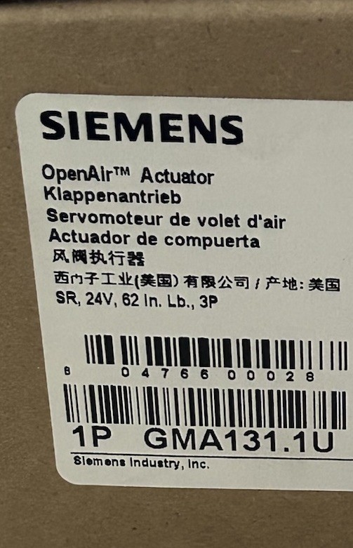 NEW SIEMENS ACTUATOR – GMA131.1U