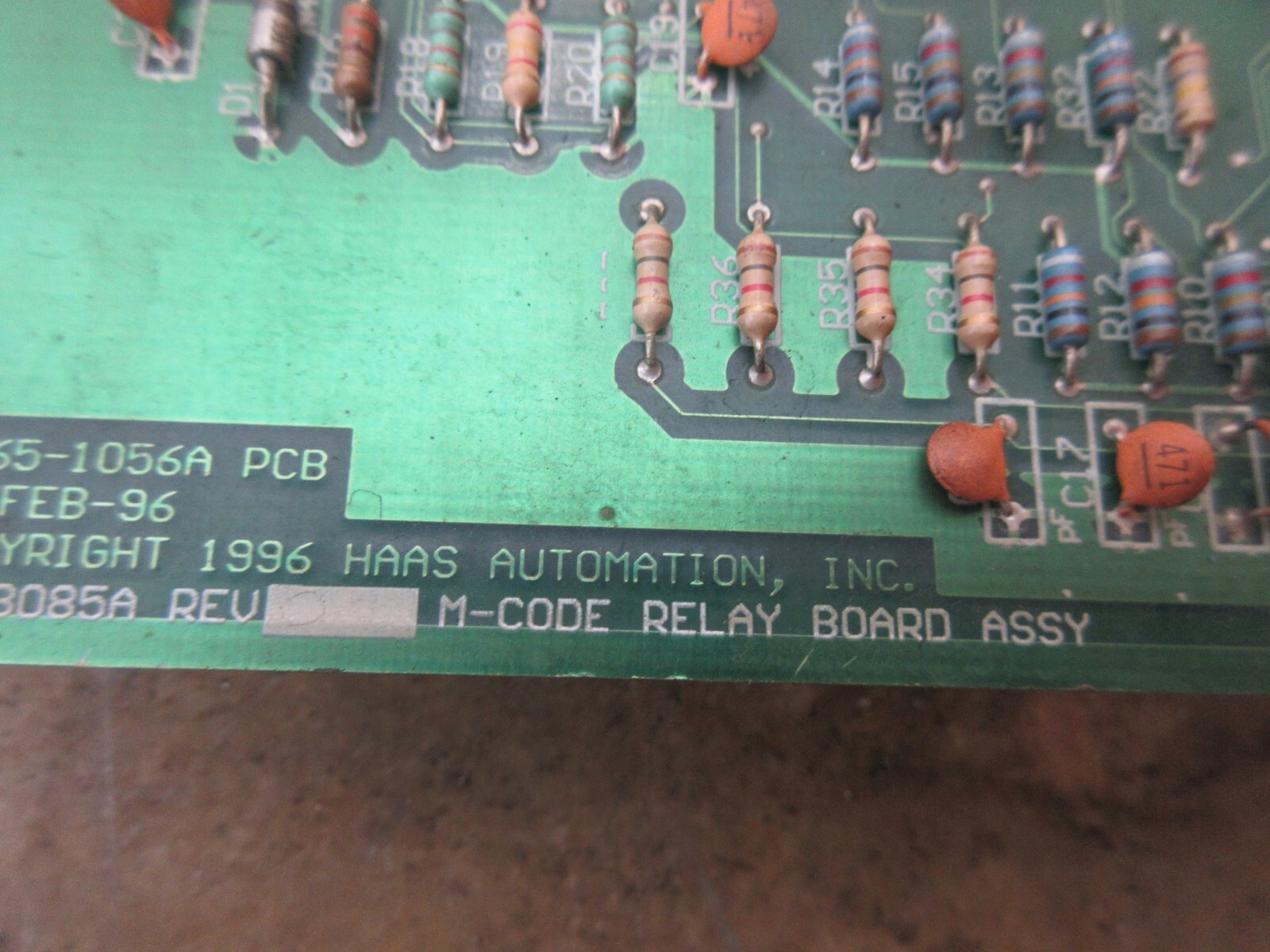 HAAS CIRCUIT BOARD 65-1056A 19-FEB-96 32-3085A