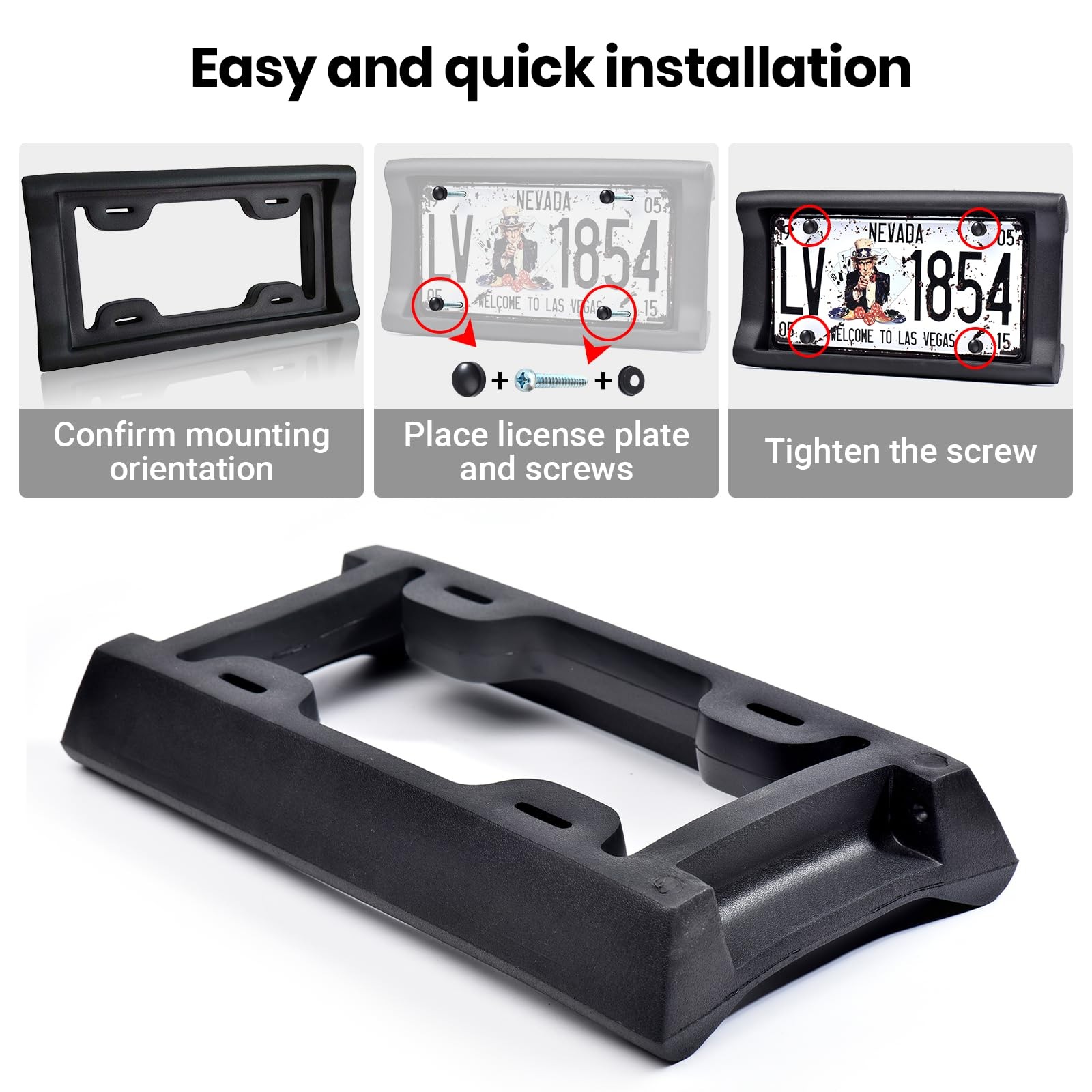 AR-PRO Ultimate License Plate Bumper Guard Screws Included – 2.3 Thick Rubber…