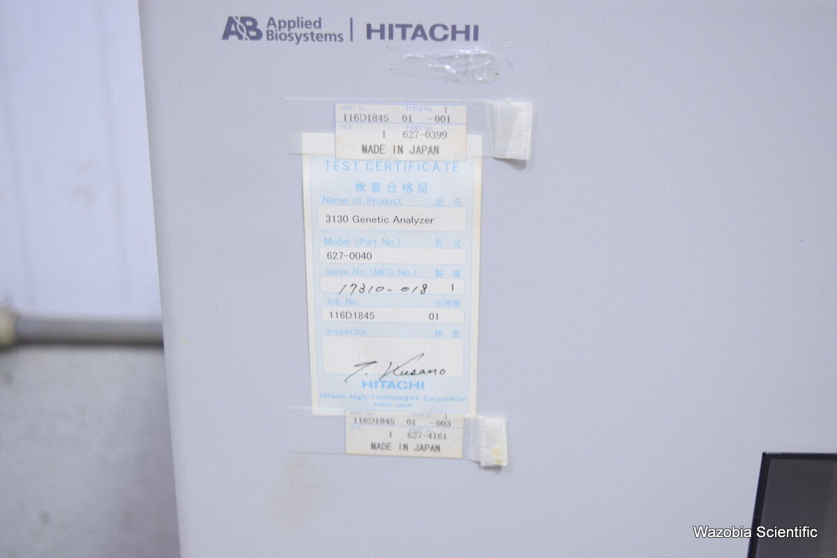 AB APPLIED BIOSYSTEMS HITACHI 3130 GENETIC ANALYZER SEQUENCER 627-0040