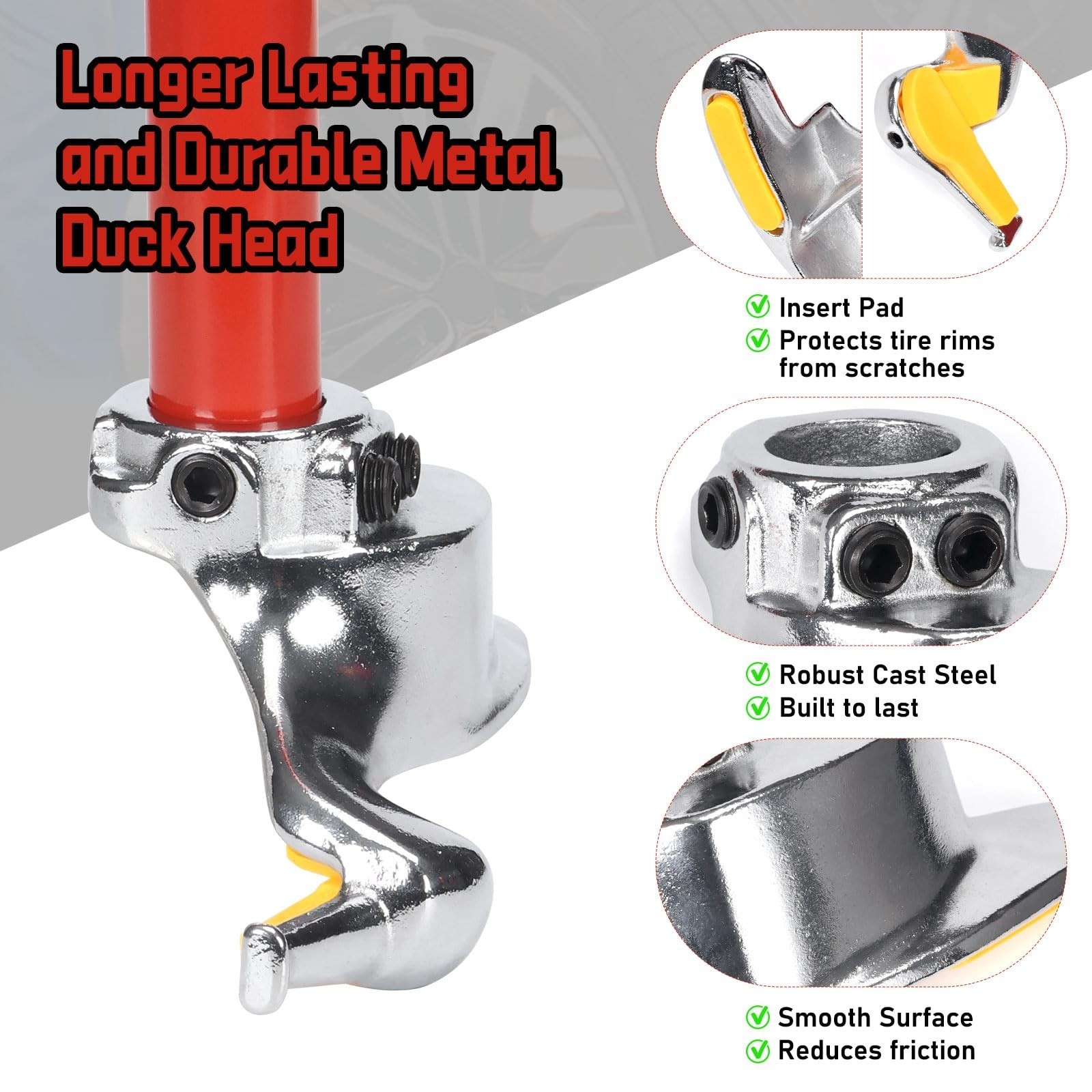 Upgraded Manual Tire Changer Duck Head Kit with Centering Cone, Cast Steel Du…