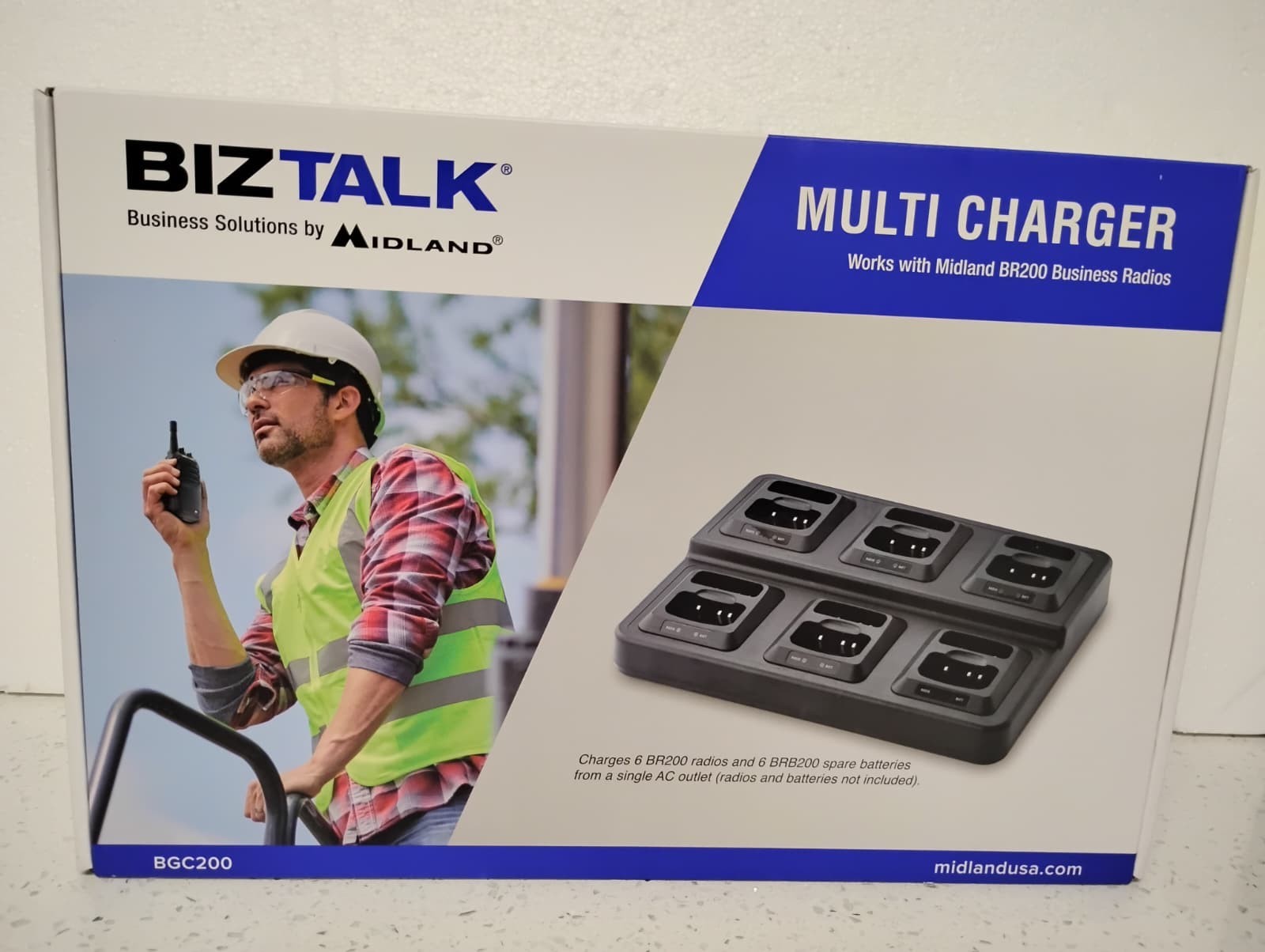 Midland BGC200 BizTalk Charger – Charge 6 BR200 Radios Fast & Reliable