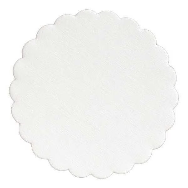 Hoffmaster Budgetboard Coaster, 4″ Diameter, White Scalloped Edge PK1000 876082