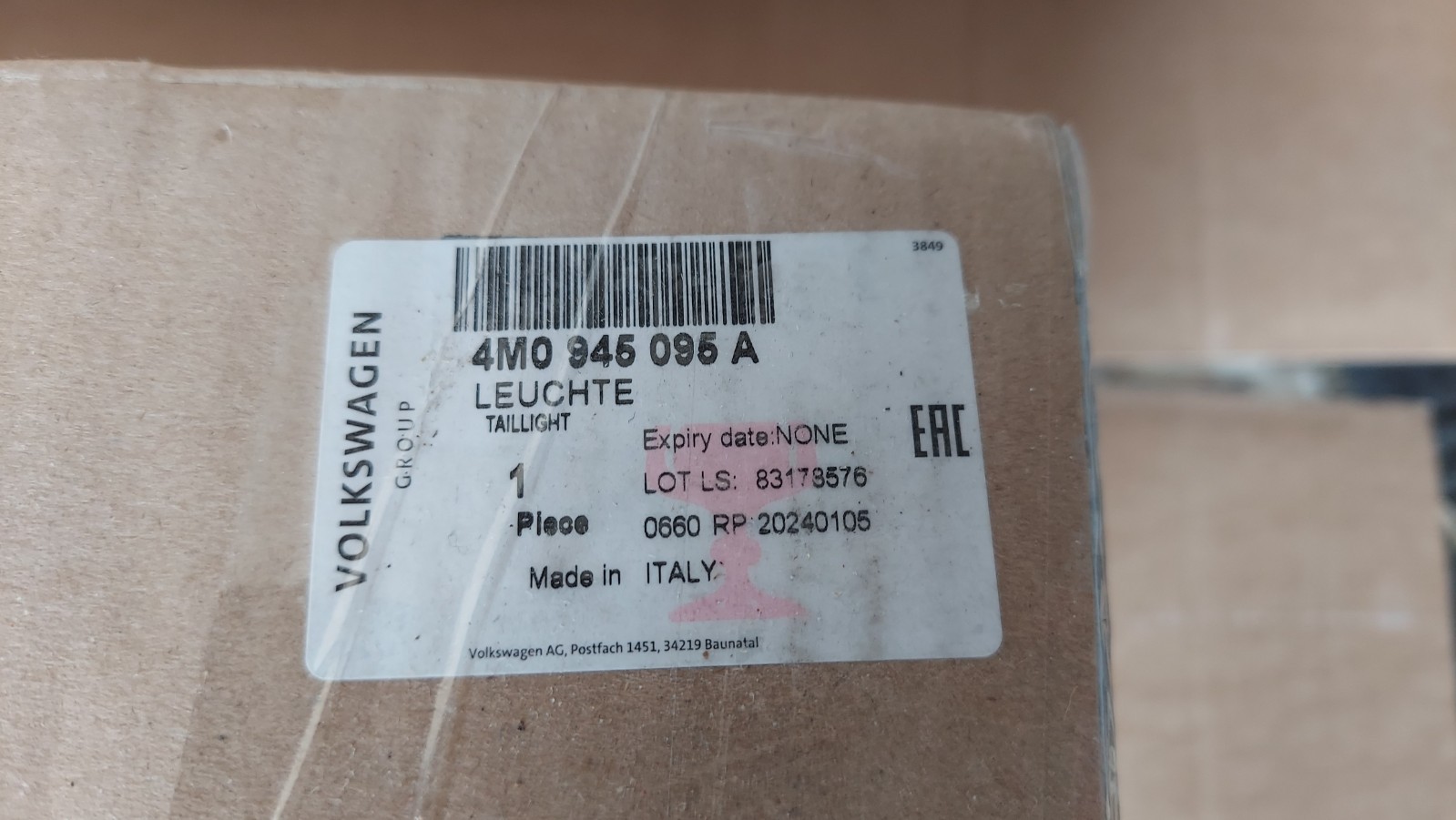 New AUDI 4M0-945-095-A Q7 SQ7 4M Rear Left Lower Tail Light 4M0945095A LEFT LEFT