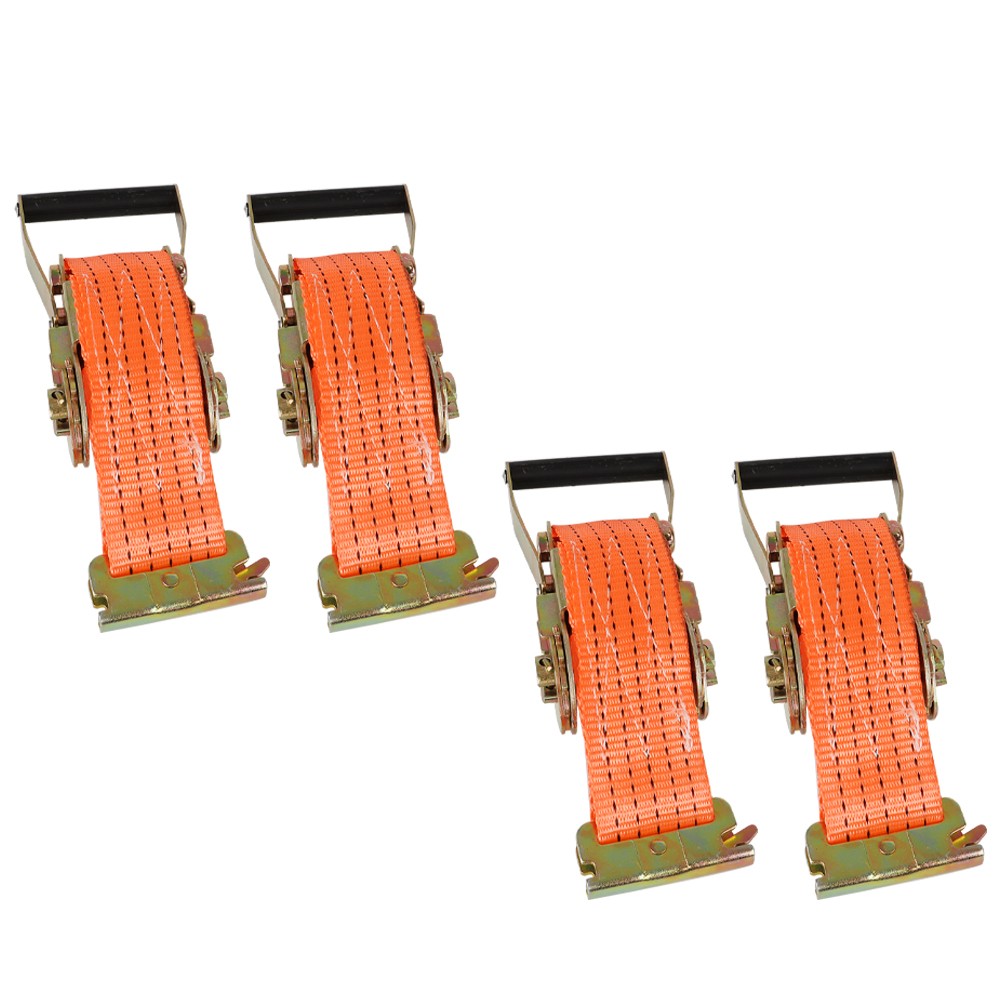 4-Pack 15′ E-Track Ratchet Tie Down Strap Cargo Van Truck Enclosed Trailer
