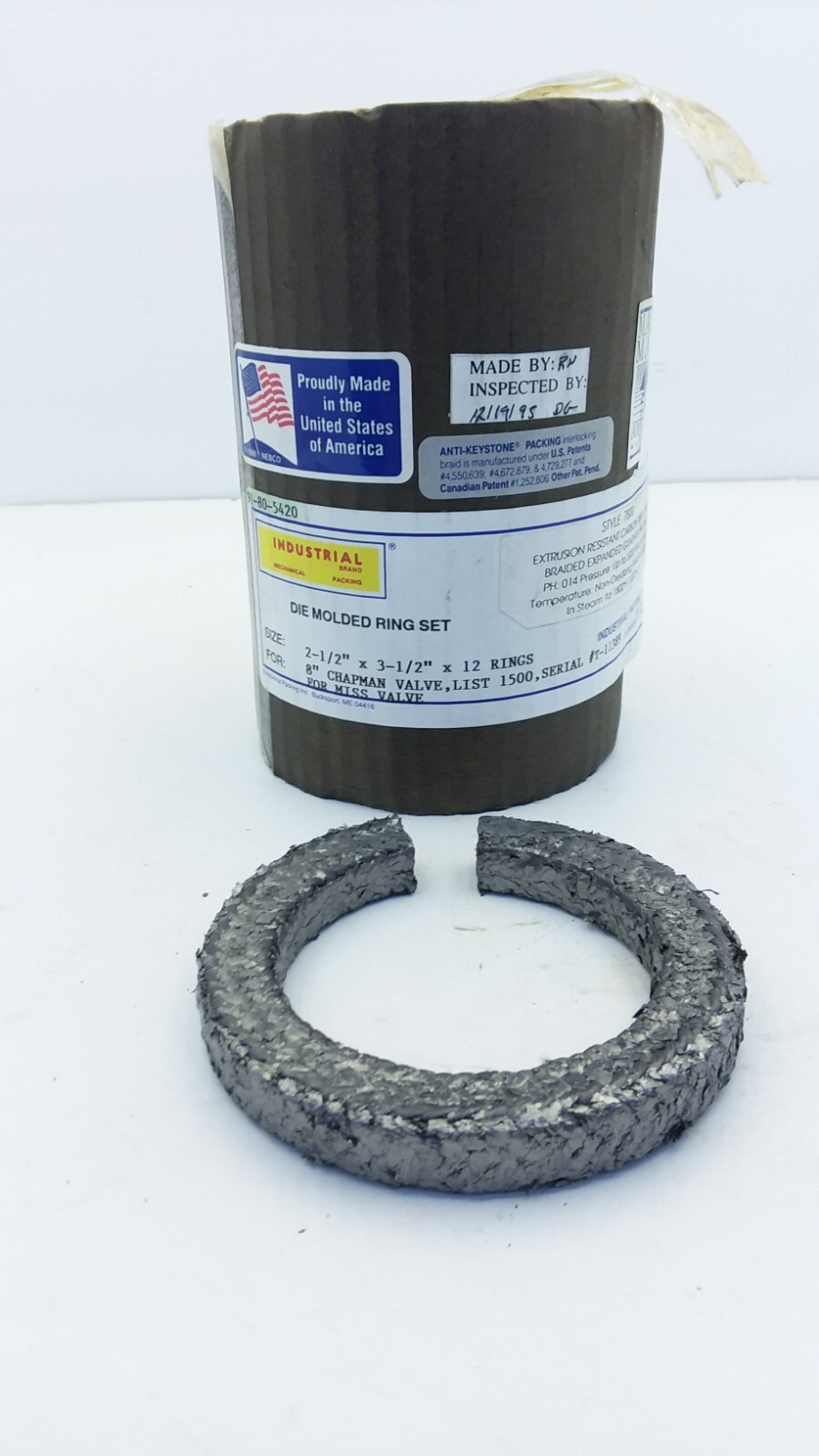 INDUSTRIAL 90-80-5420 CHAPMAN VALVE 8″ LIST 1500 2-1/2X3-1/2 INCH 12 RINGS NNB