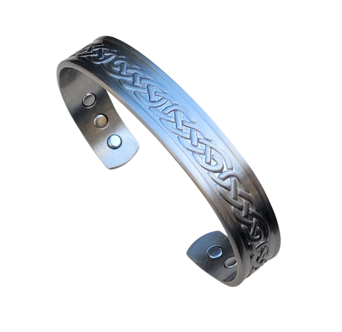 Solid Copper Magnetic Bracelet Silver Plated Pure Copper Cuff Celtic Knot