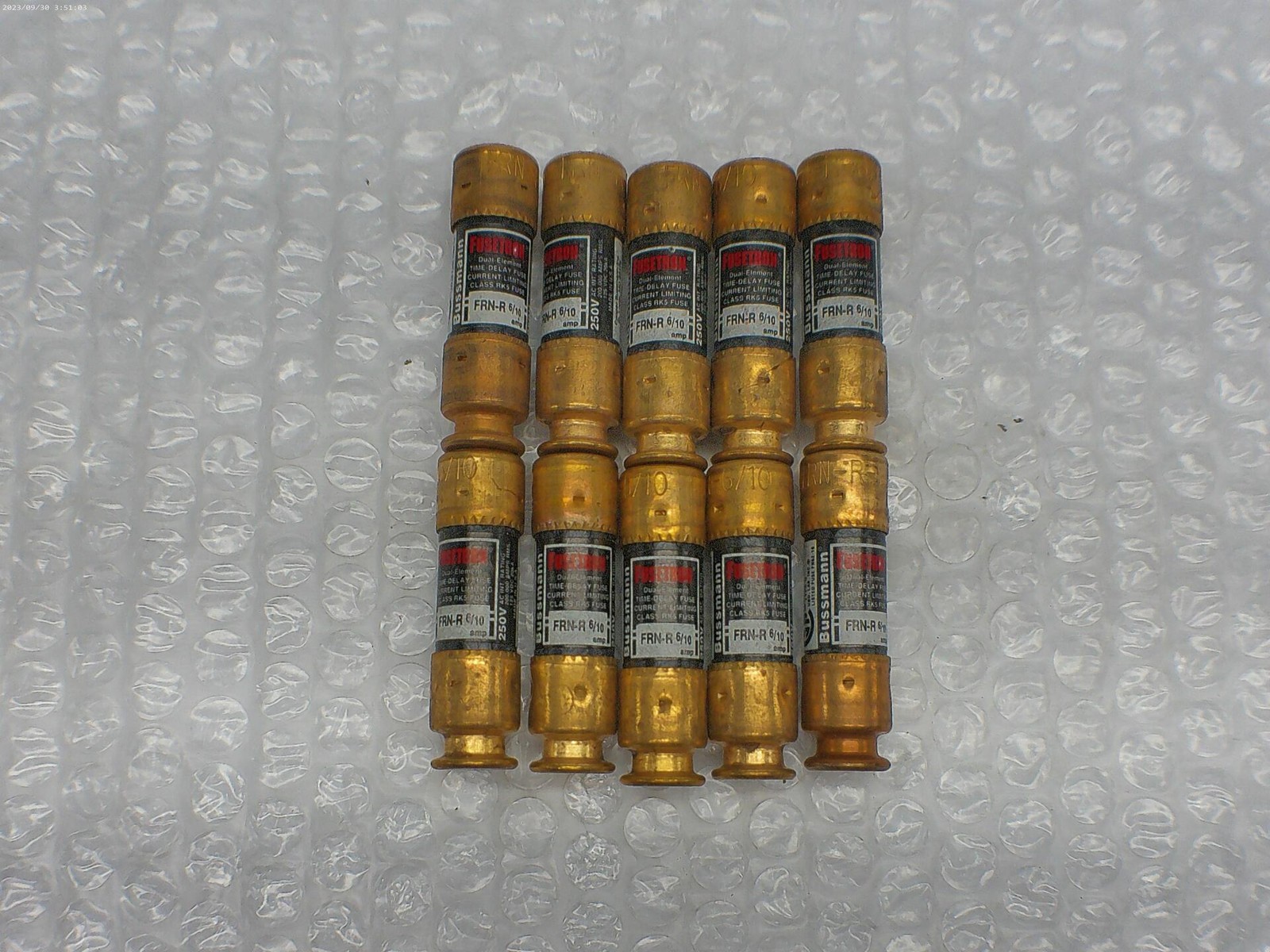 FUSETRON FRN-R-6/10 FUSE BLACK LOT OF 10 NSNP
