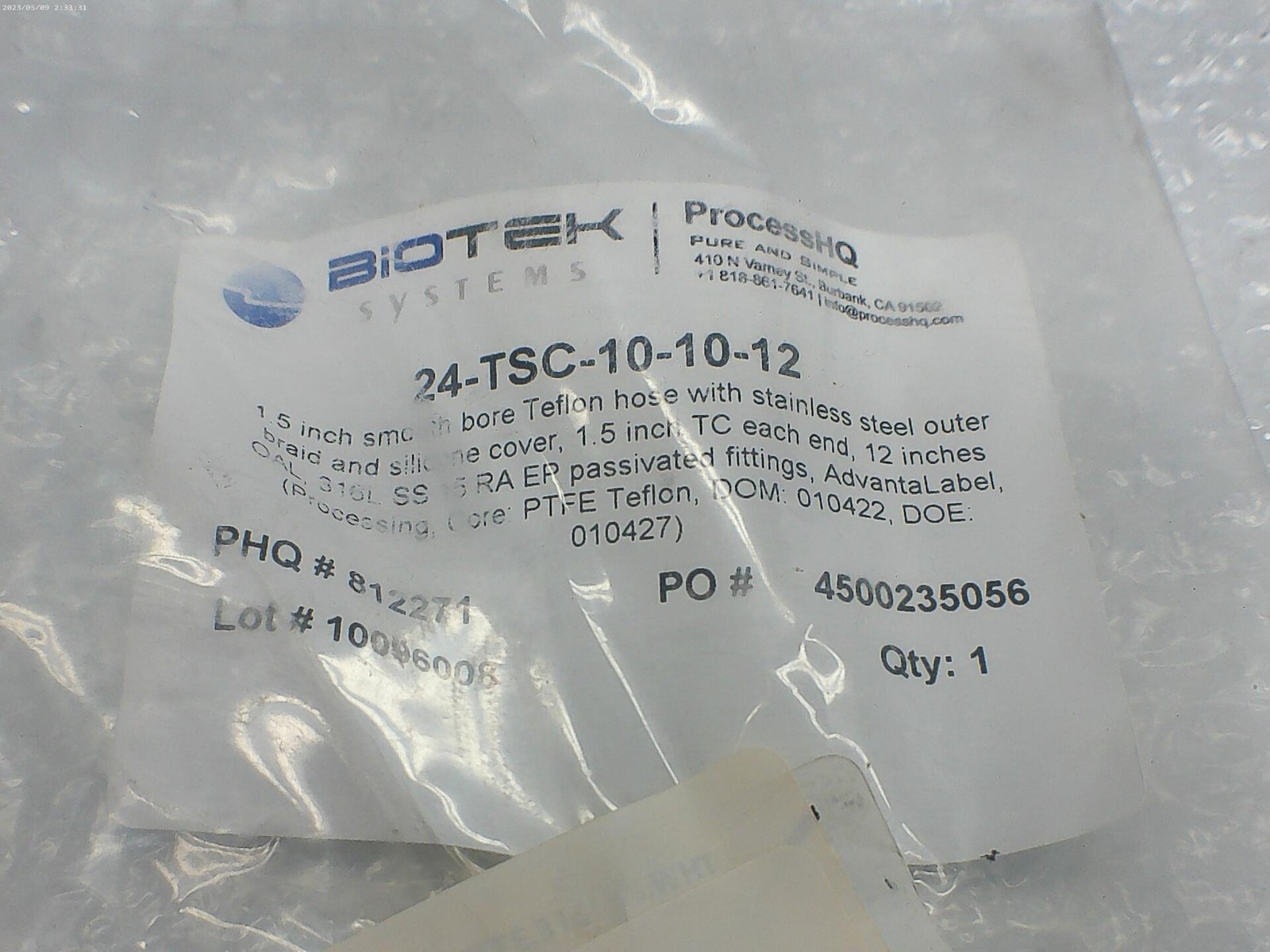 BIOTEK 24-TSC-10-10-12 HOSE NSMP