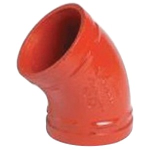Victaulic FireLock 003 2″ Grooved 45° Elbow Ductile Iron Orange Enamel