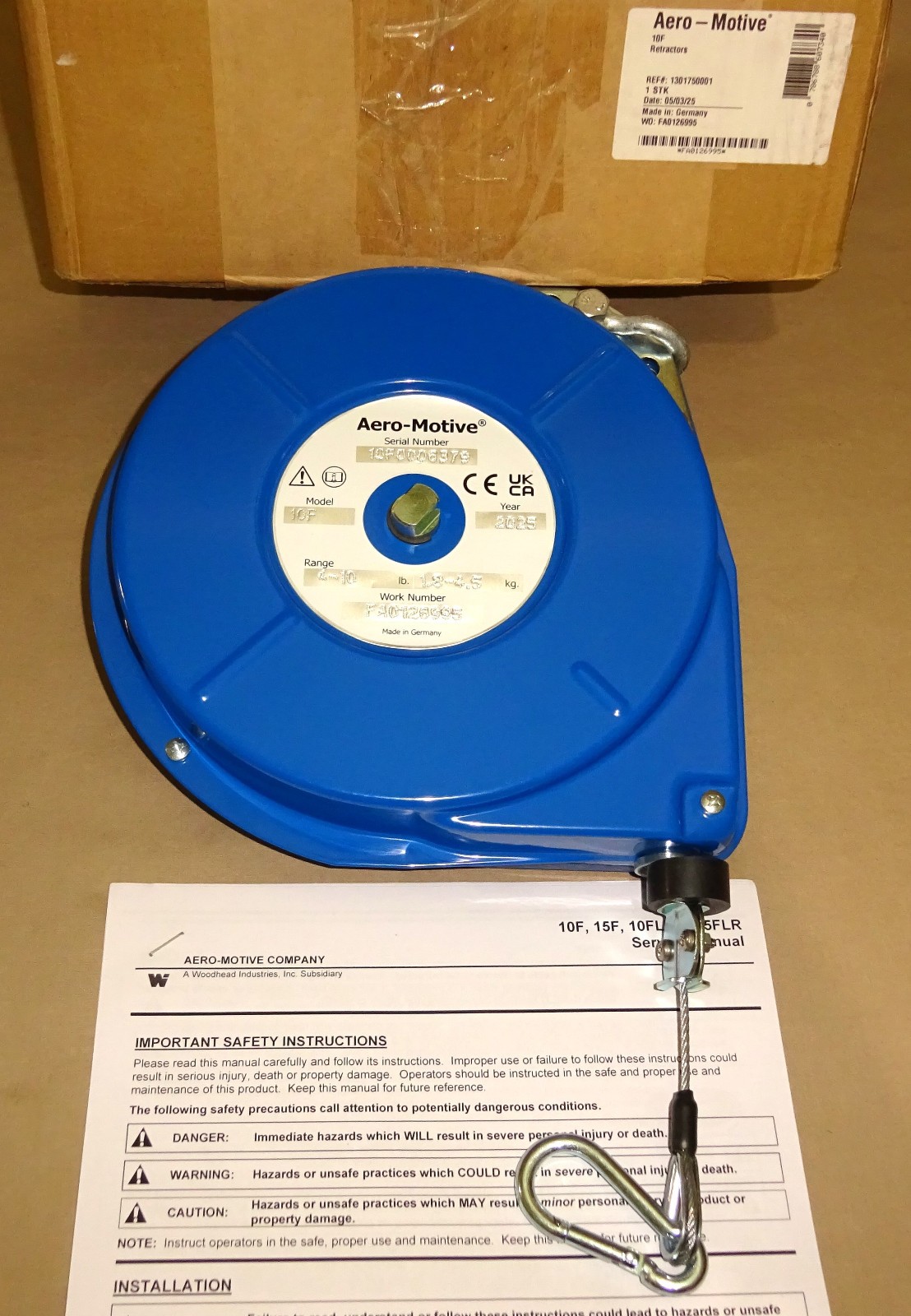 Aero-Motive 10F Tool Balancer Range 4-10 LB Travel 8 Foot Aero Motive NEW