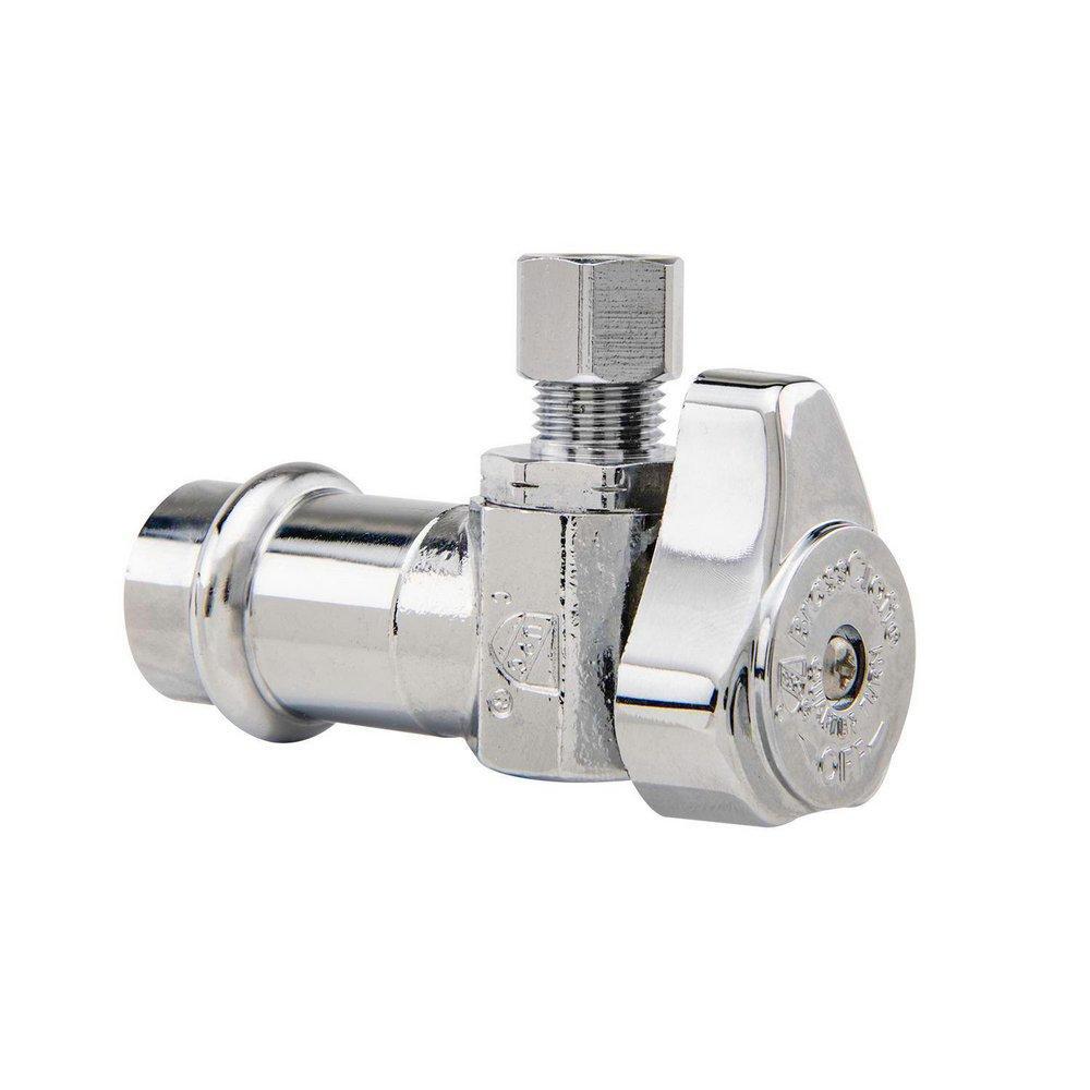 BrassCraft 1/2 X 1/4 In. Press X Comp Angle Supply Stop Valve Chrome