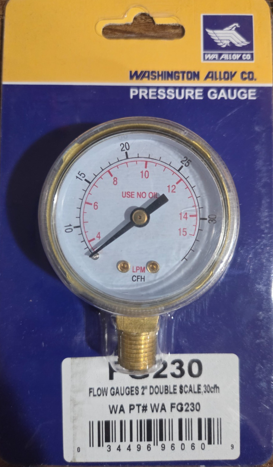Washington Alloy WA FG230 2″ Flow Gauge 30 CFG