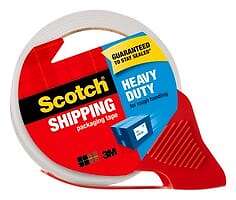 Scotch Heavy Duty Shipping Packaging Tape 3850-RD-12WC, 1.88 in x (Case of 12)