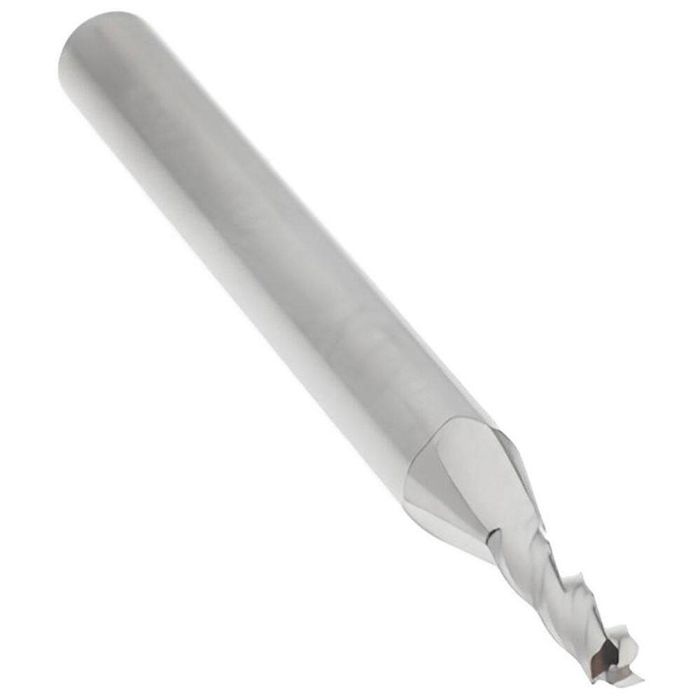 Square End Mill: 1/16” Dia, 1/4” LOC, 1/8” Shank, 1-1/2” OAL, 3 Flutes,
