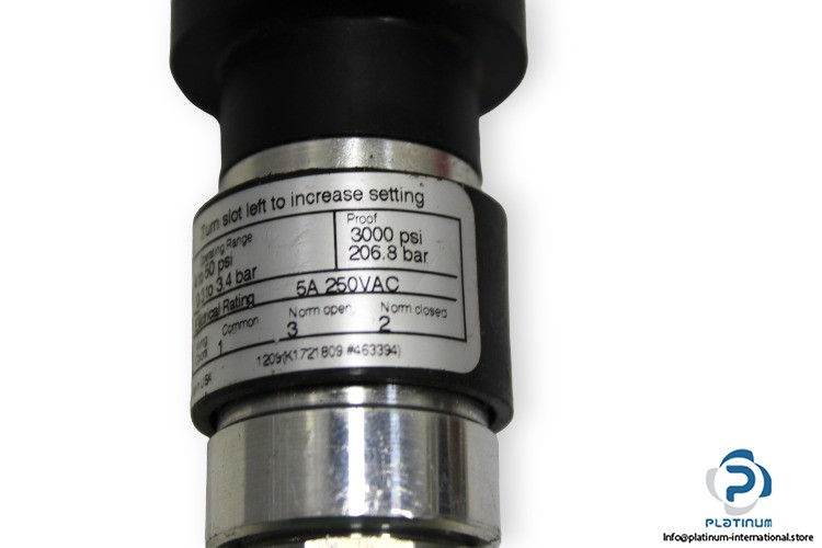 UE 10-F10 PRESSURE SWITCH_4 to 50 psi_2.25 x 8.50 x 2.25 in_316L ST/ST