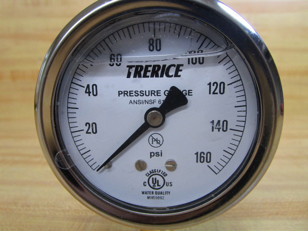 Trerice D82LFB2502LA160 Pressure Gauge 0-160 PSI