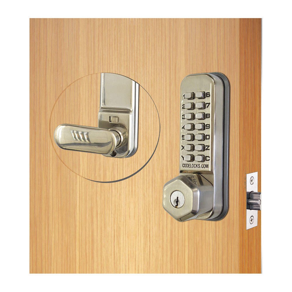 CODELOCKS CL250K-SS Mechanical Lockset,Stainless Steel,Knob 49XN50